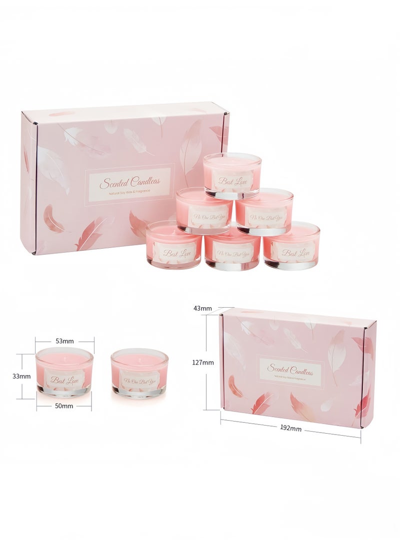 6-Pack Pink Encounter Scented Soy Wax Candles - Smokeless Aromatherapy for Home Relaxation & Gift Giving - Image 2